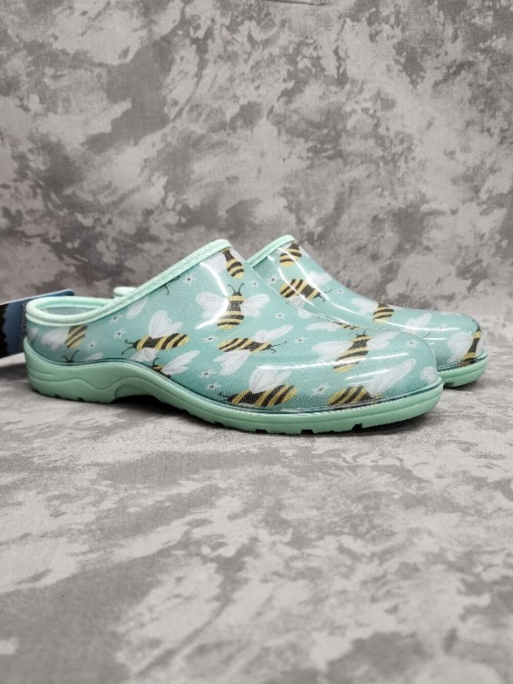 New Ground Work Waterproof Garden Shoe Clogs - Bee & Flower Print - Size 10